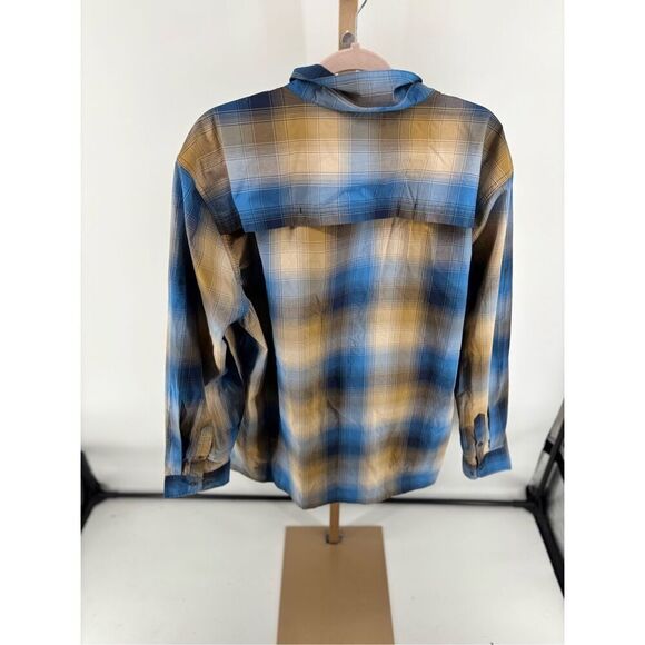 Lake Trail Shirt Mens Blue Yellow Plaid Button Up Long Sleeve Vented Size XXL - Picture 6 of 8